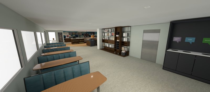 A rendering of the main deck gallery.